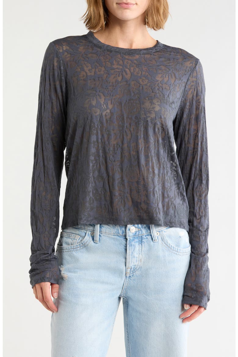 Burnout Long Sleeve Shirt, Main, color, ICE NAVY