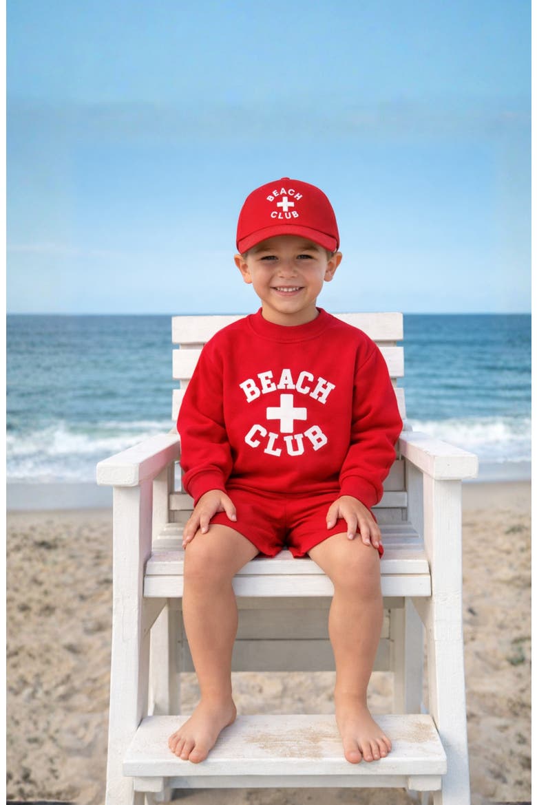 Beach Club Baseball Hat, Alternate, color, Red