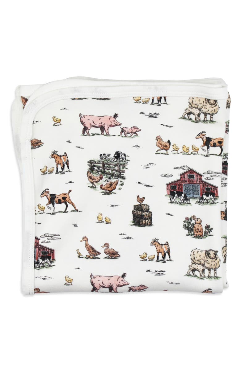 L'ovedbaby Organic Cotton Baby Blanket, Main, color, Farm Friends
