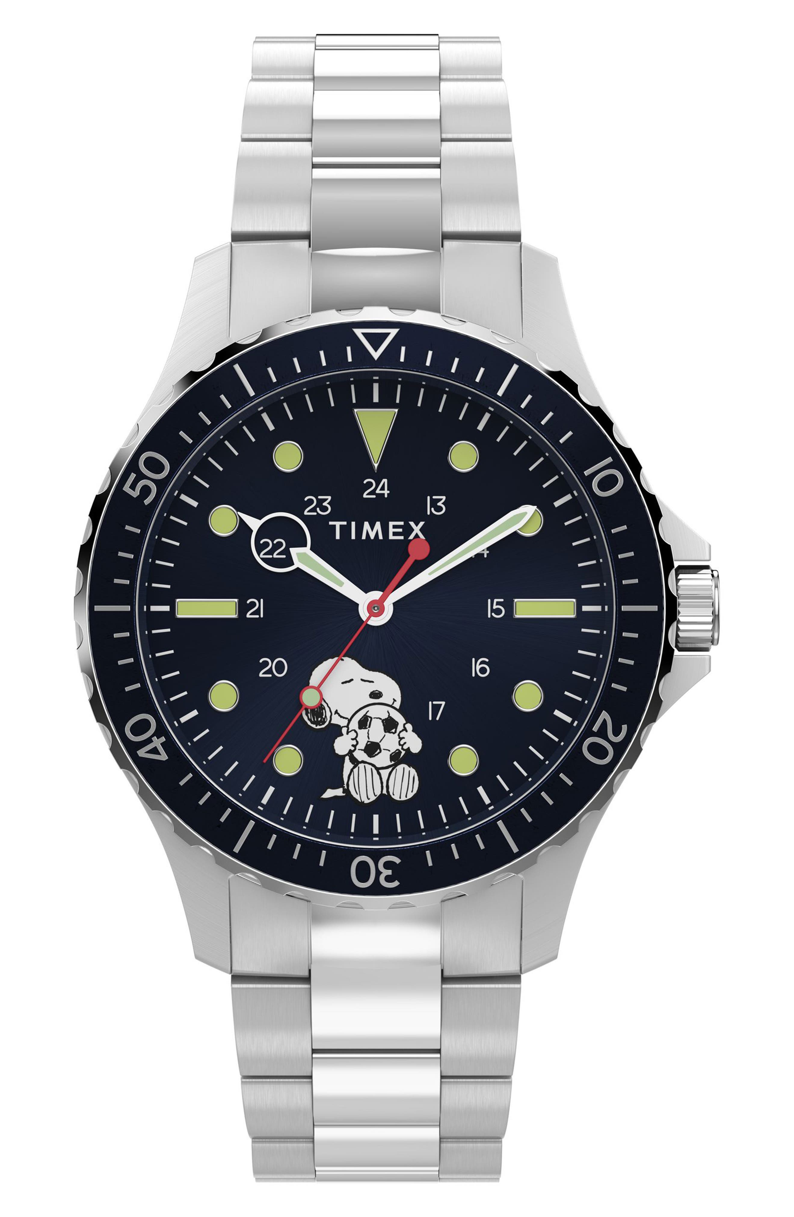 Peanuts® x Timex Snoopy Soccer 41mm Staineless Steel Watch (Men