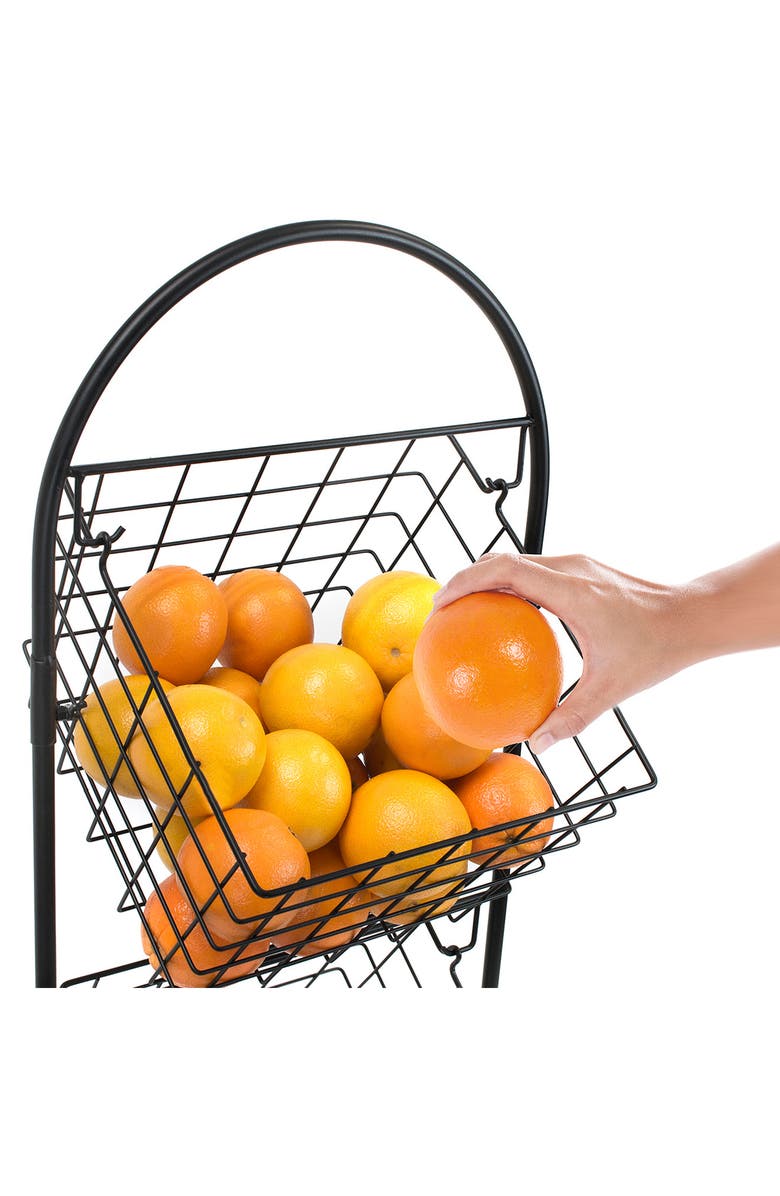 SORBUS Black 3-Tier Wire Market Storage Basket, Alternate, color, Black