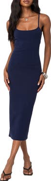 EDIKTED Stretch Cotton Midi Slipdress