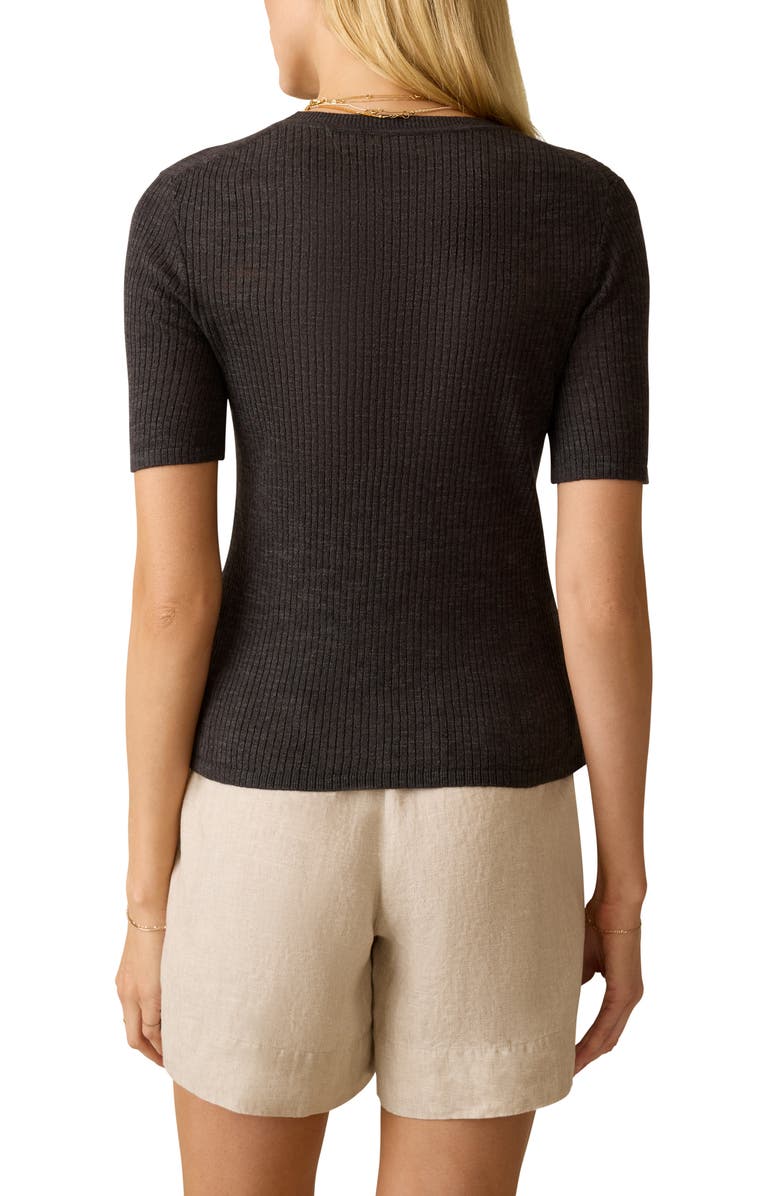 Faherty Miramar Rib Linen & Organic Cotton T-Shirt, Alternate, color, 