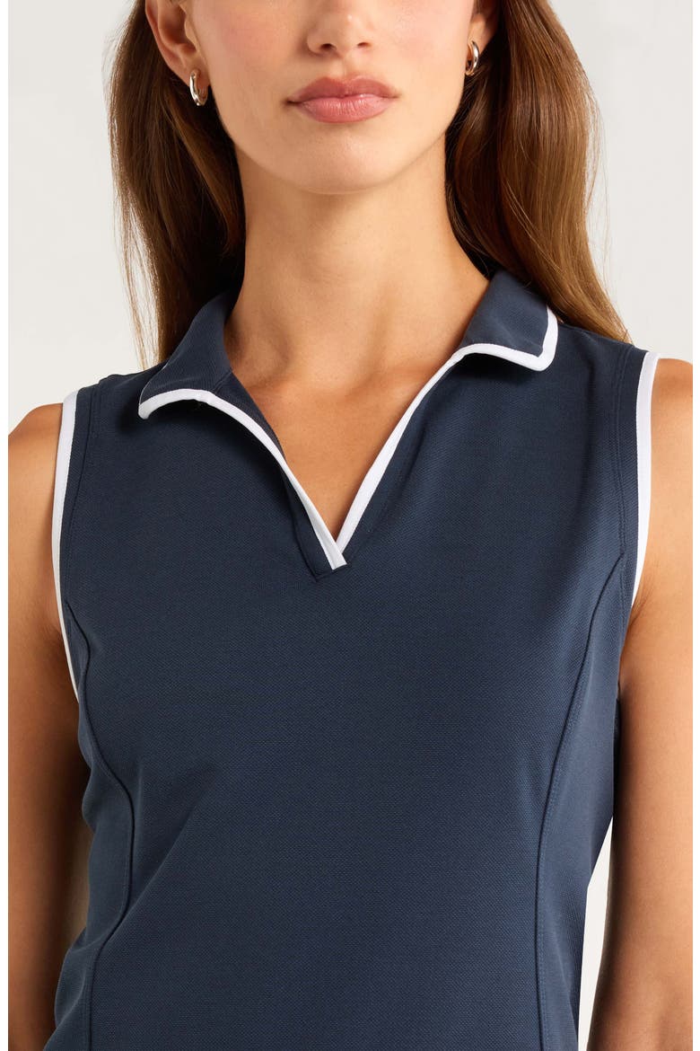 Pace Piqué Knit Polo Tank, Alternate, color, NAVY SAPPHIRE