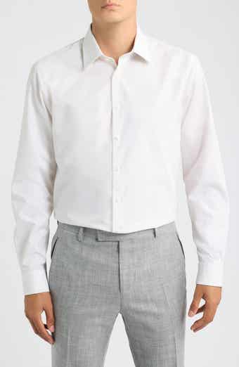 Trim Fit Pinstripe Premium Non-Iron Cotton Dress Shirt