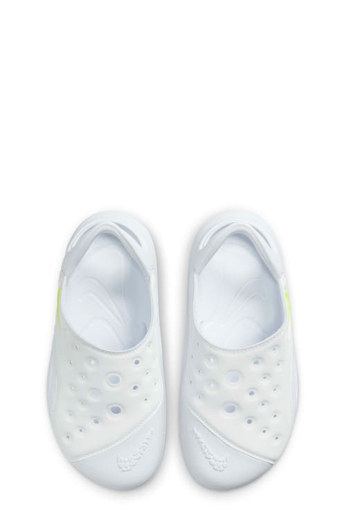 Nike Kids' Aquaswoosh Water Friendly Clog In White/pure Platinum/volt