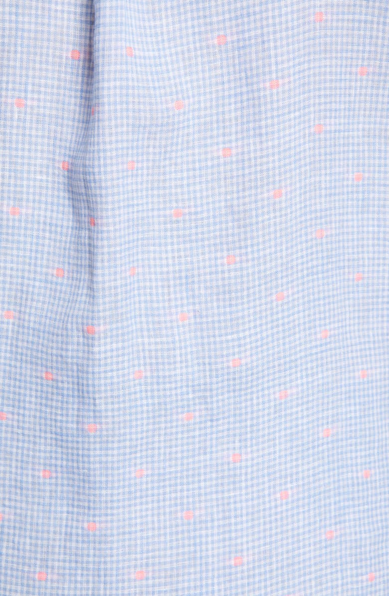 Rodd & Gunn Bidwells Sport Fit Gingham Short Sleeve Linen Blend Button-Up Shirt, Alternate, color, 
