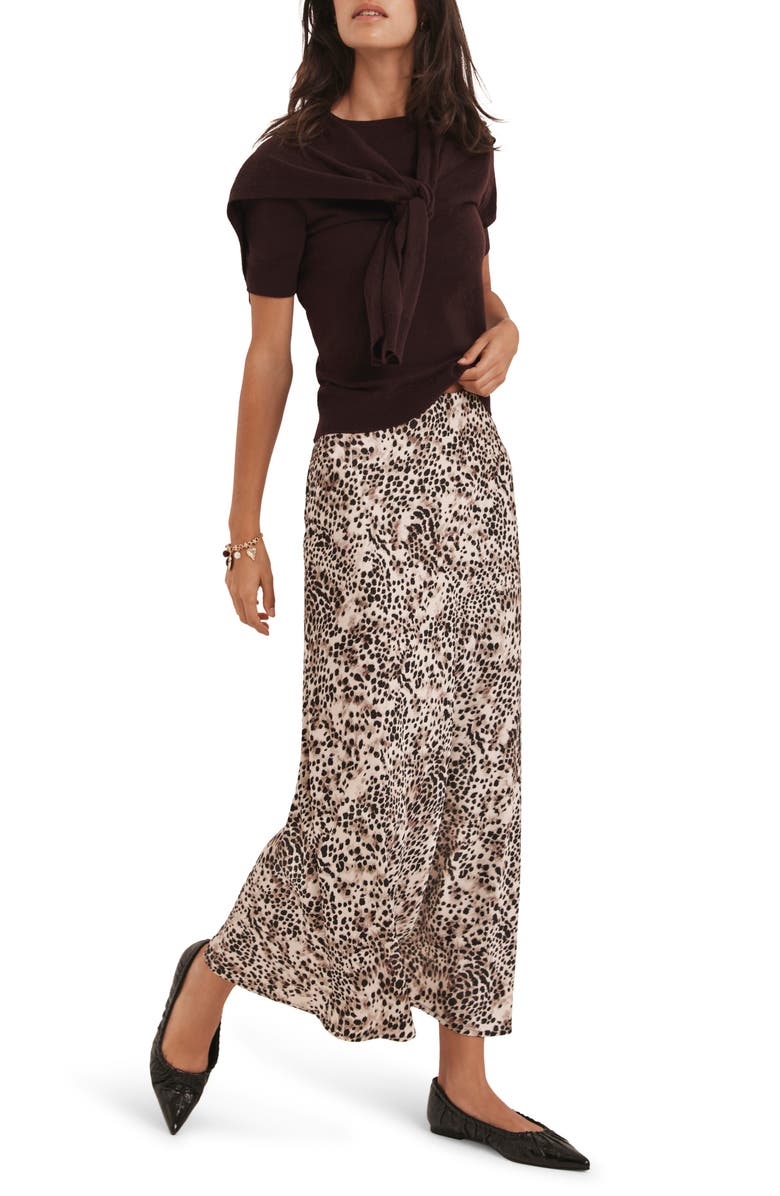 MINT VELVET Animal Print Slip Skirt, Alternate, color, Neutral