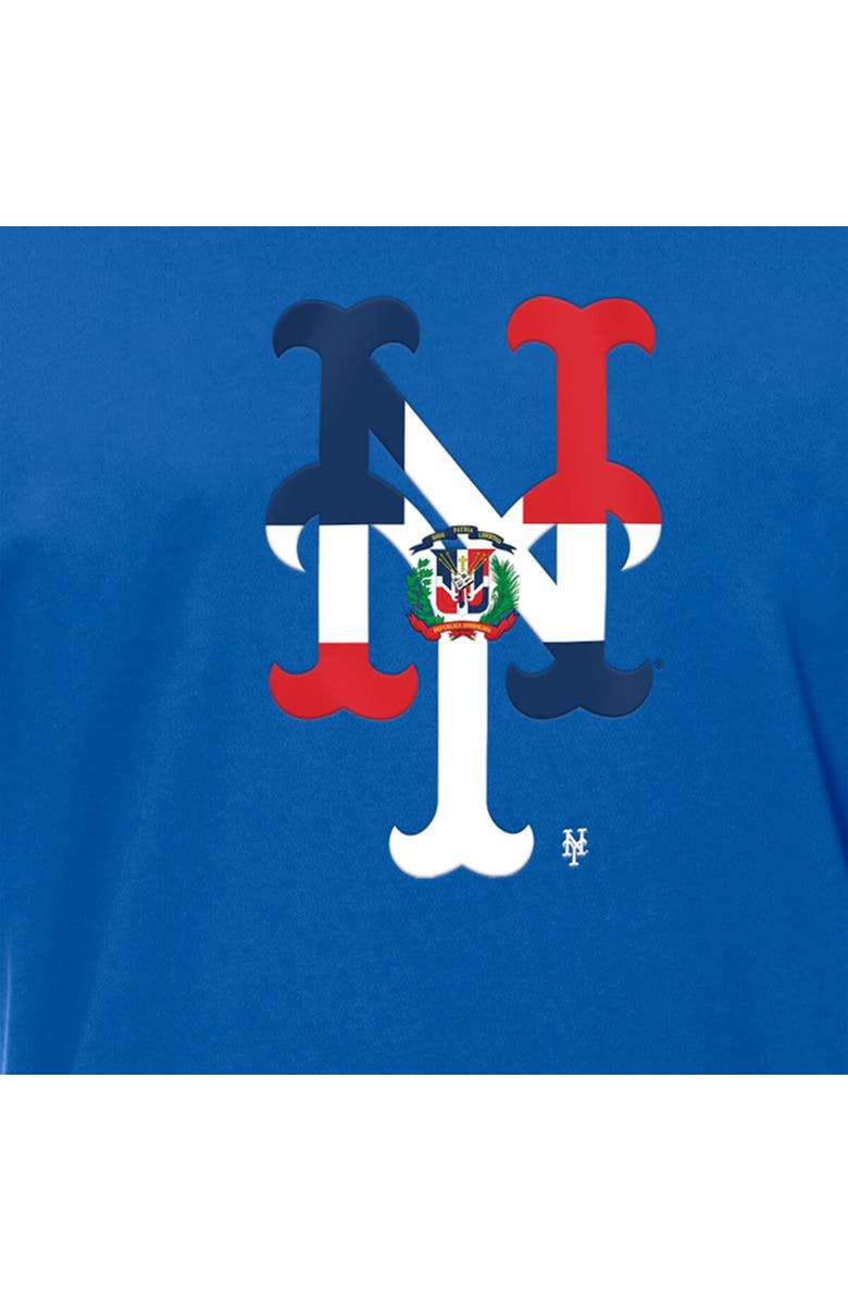 New Era Men's New Era Royal New York Mets Dominican Republic Flag Logo T-Shirt, Alternate, color, Royal