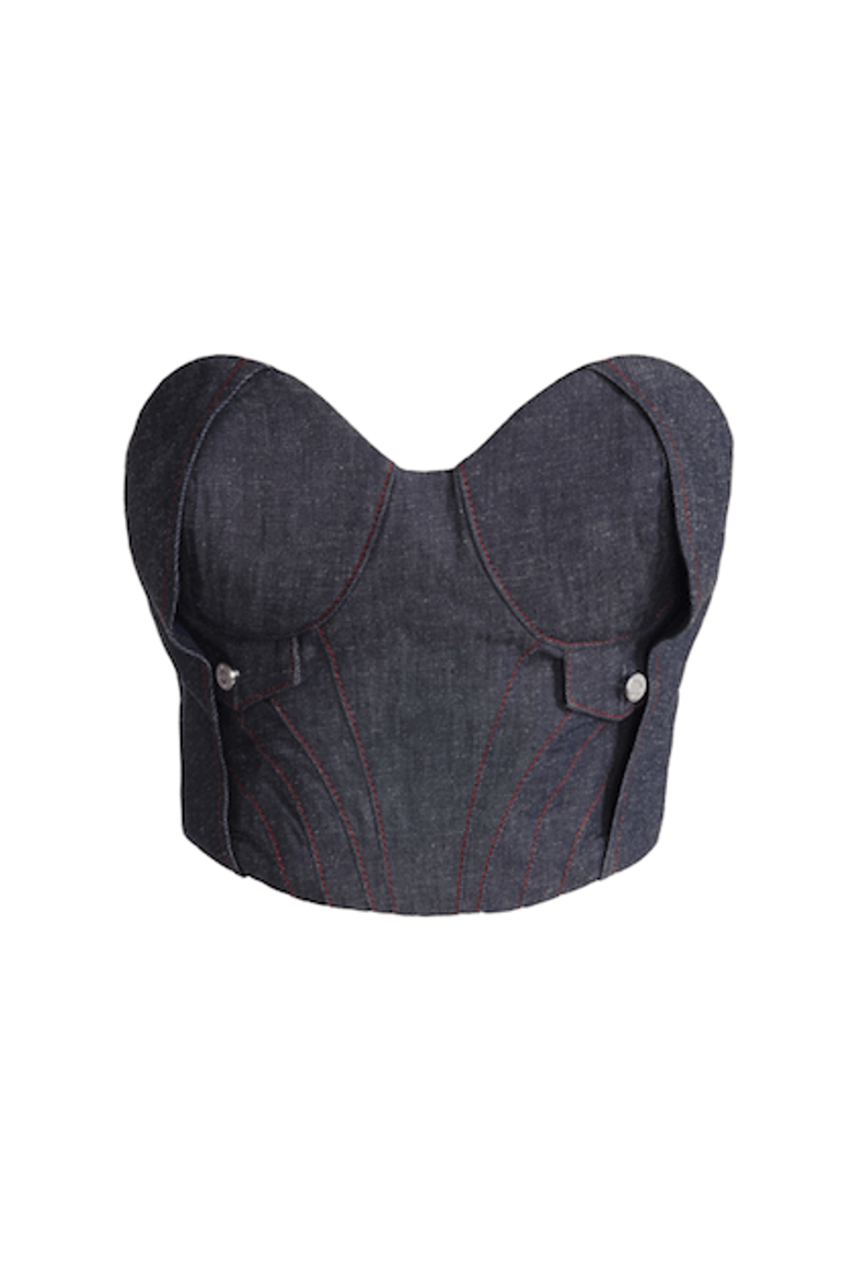 Chaby Strapless Corset, Alternate, color, Deep Blue
