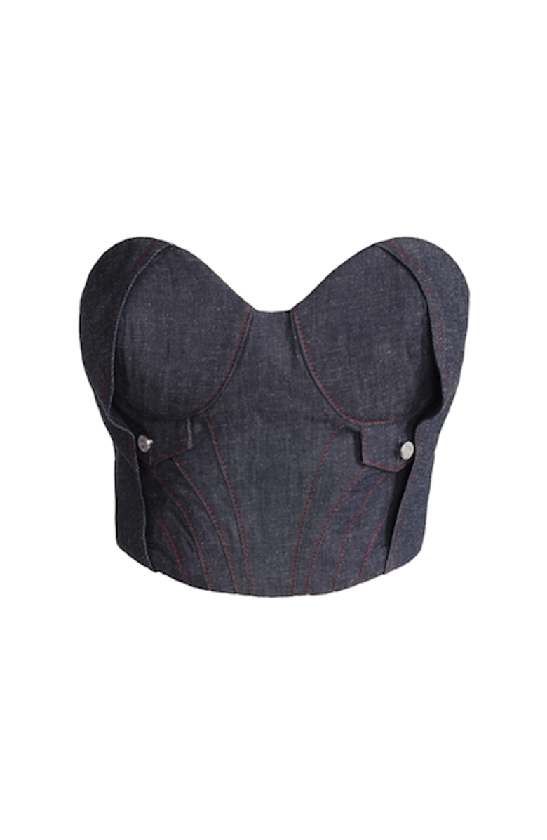Jendue Chaby Strapless Corset, Alternate, color, Deep Blue