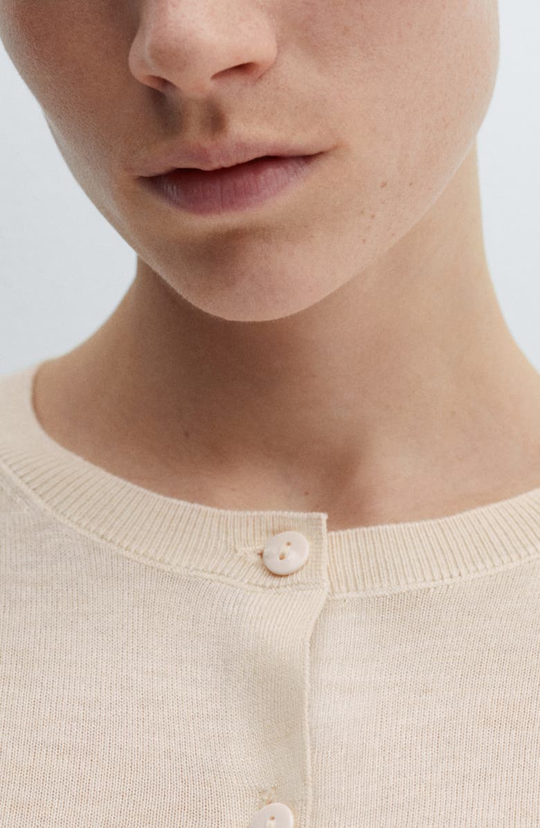 MANGO Button-Up Cardigan, Alternate, color, Ecru