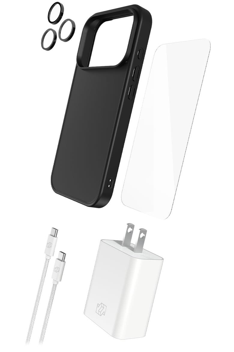 5-in-1 Bundle (Case, Screen Protector, Lens Protector, Charger, Cable) for Apple iPhone 17 Pro, Main, color, BLACK