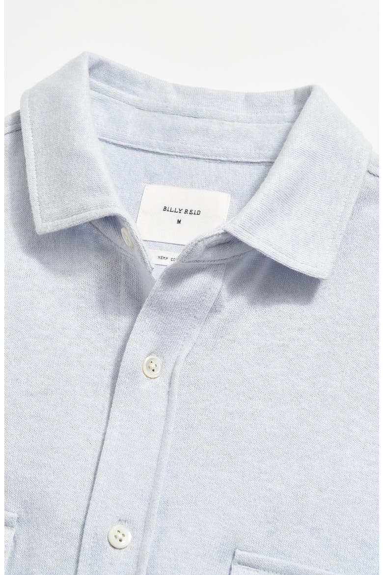Hemp & Cotton Knit Short Sleeve Button-Up Shirt, Alternate, color, PEBBLE