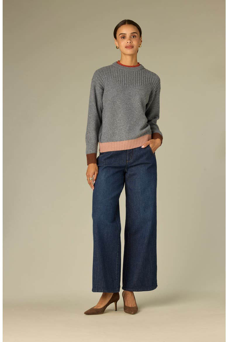 Crewneck Rib Sweater, Alternate, color, CHARCOAL