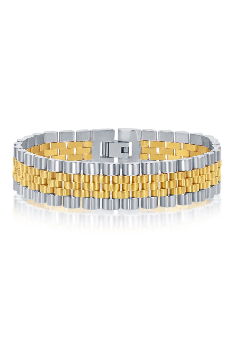 Two-Tone Watch Link Bracelet, Main, color, SILVER AND GOLD