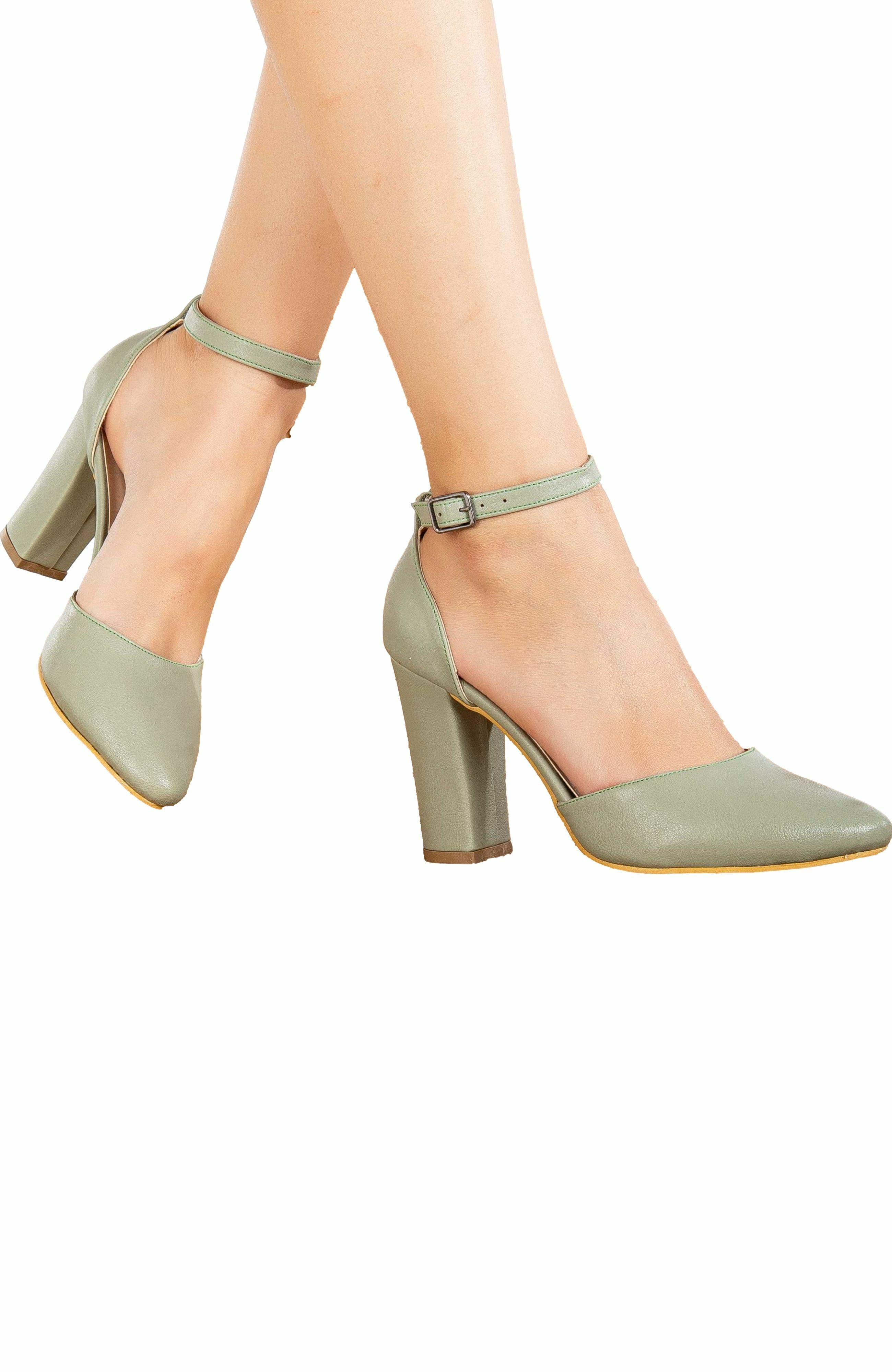 Gisele High Block Heels, Alternate, color, Sage Green