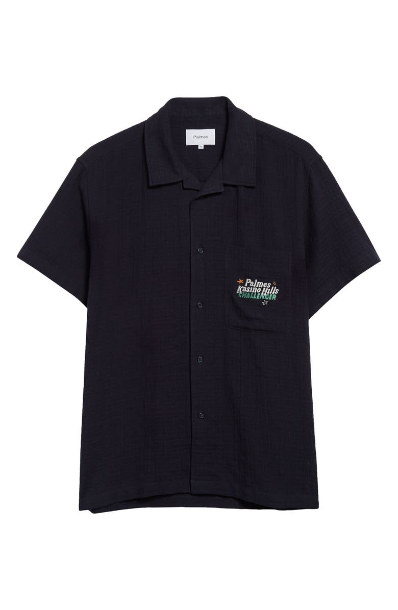 PALMES Kasino Hills Challenger Cotton Camp Shirt, Alternate, color, Navy