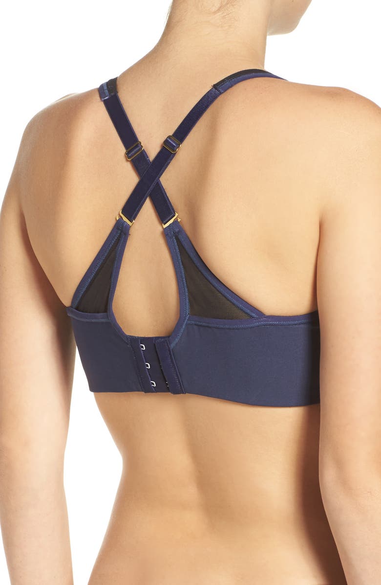 Natori Zen Convertible Underwire Sports Bra, Alternate, color, Midnight Navy/ Black