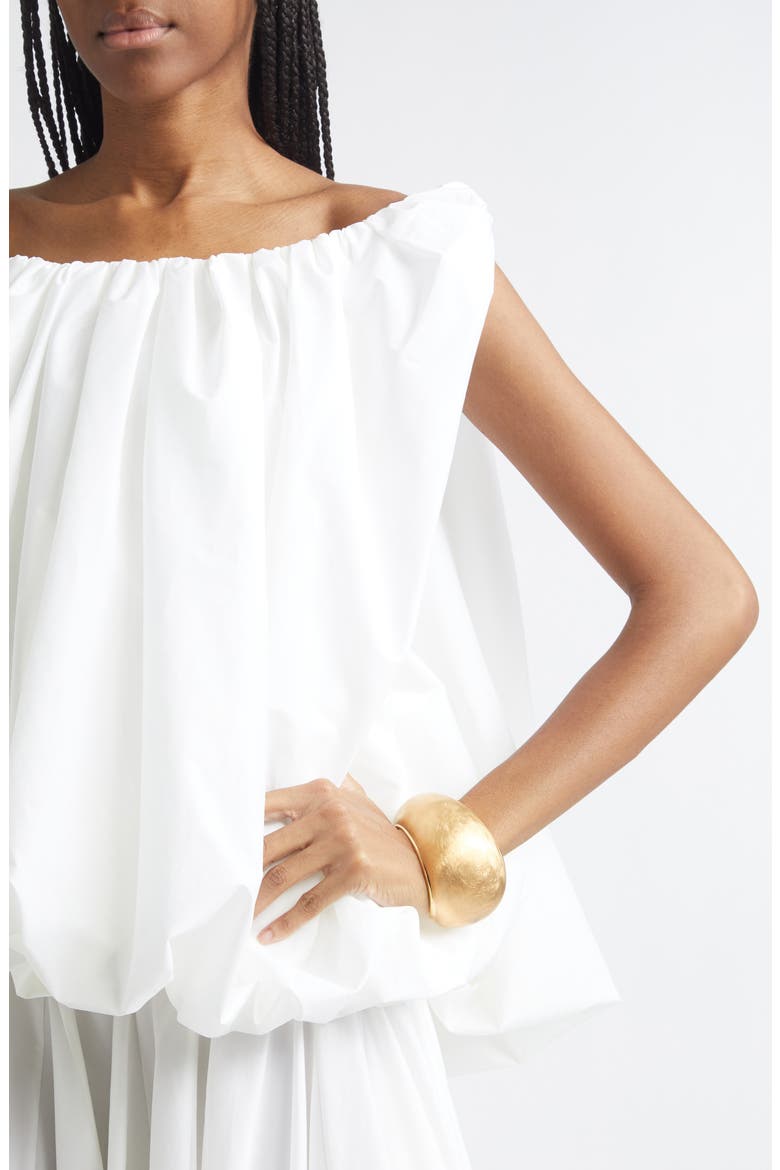 The Lavande Draped Bouffant Top, Alternate, color, WHITE