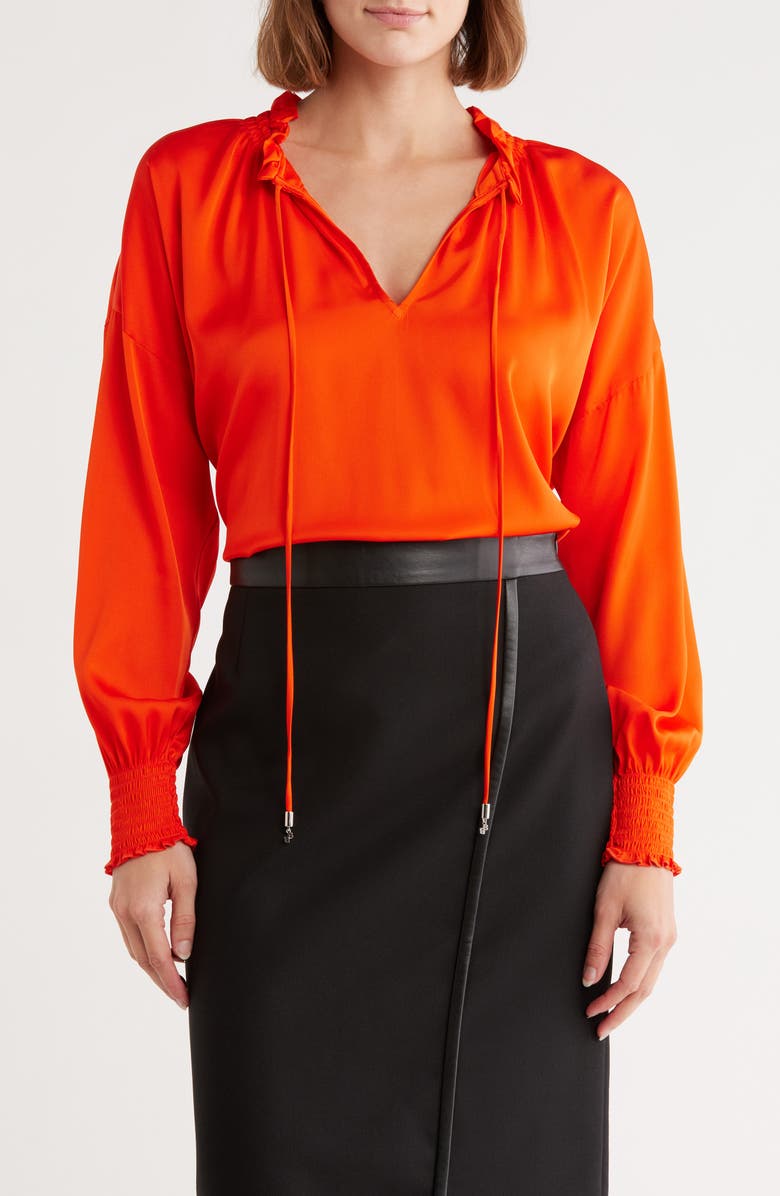 BOSS Baratina Long Sleeve Top, Main, color, Bright Orange