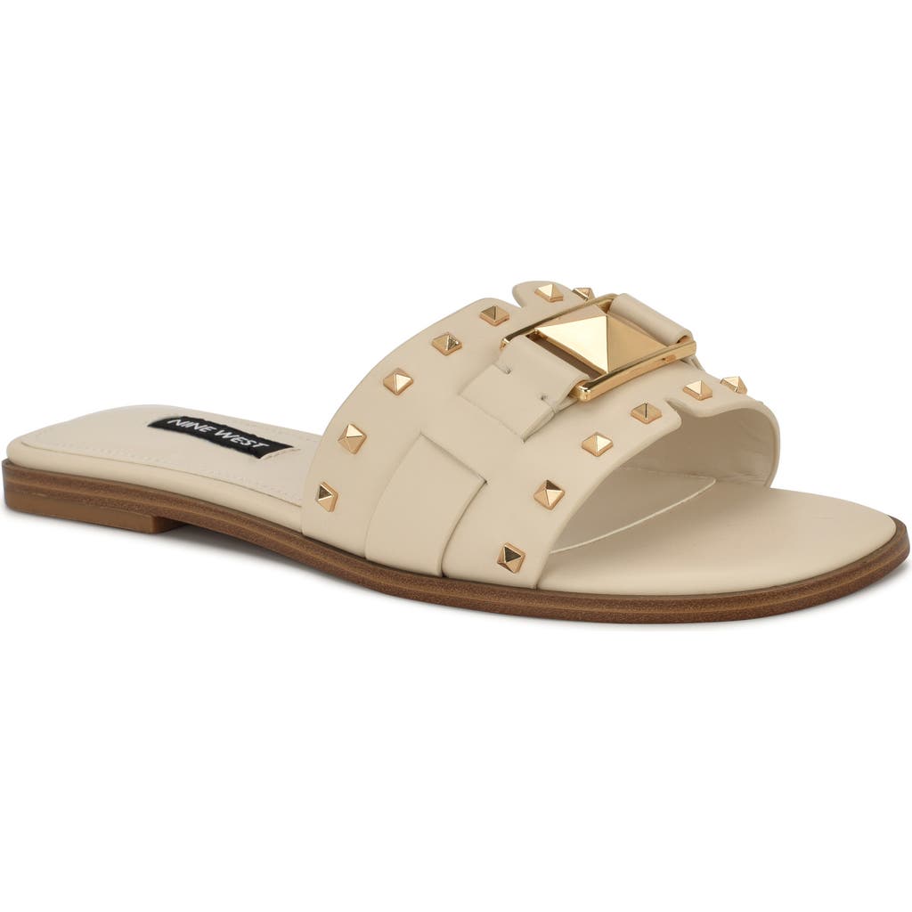 Nine West Griyen Studded Slide Sandal In White