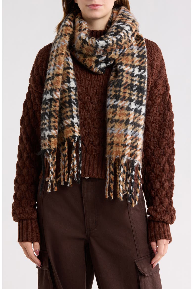Brushed Twill Scarf, Main, color, NEUTRAL MULTI