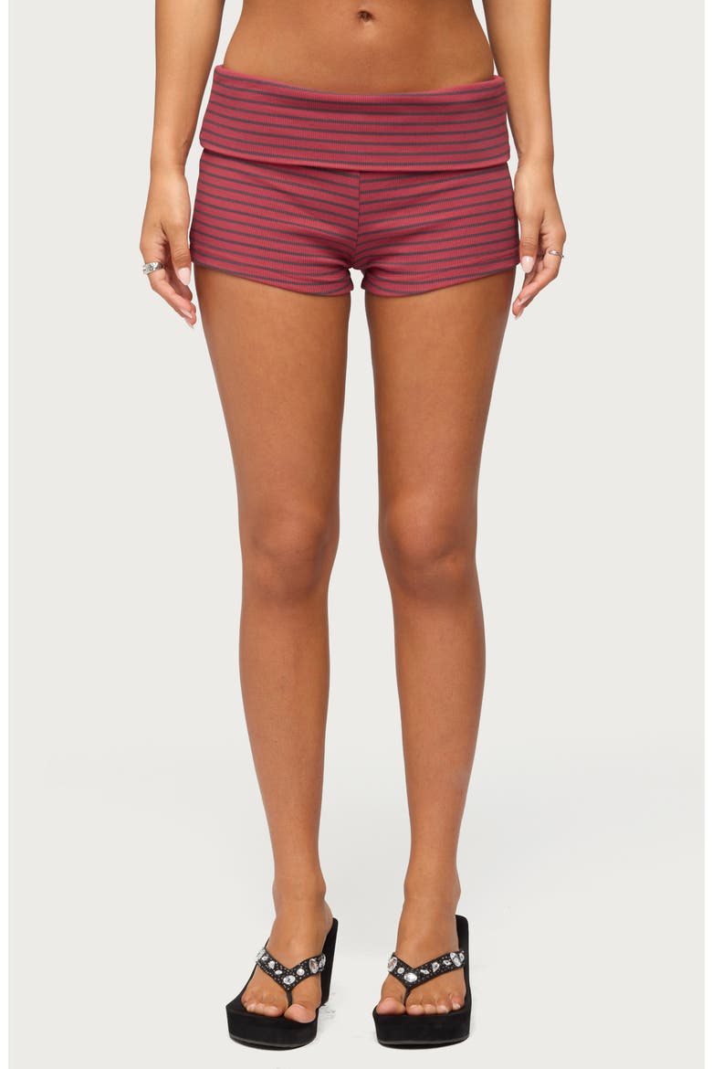 Monikah Stripe Micro Shorts, Main, color, RED
