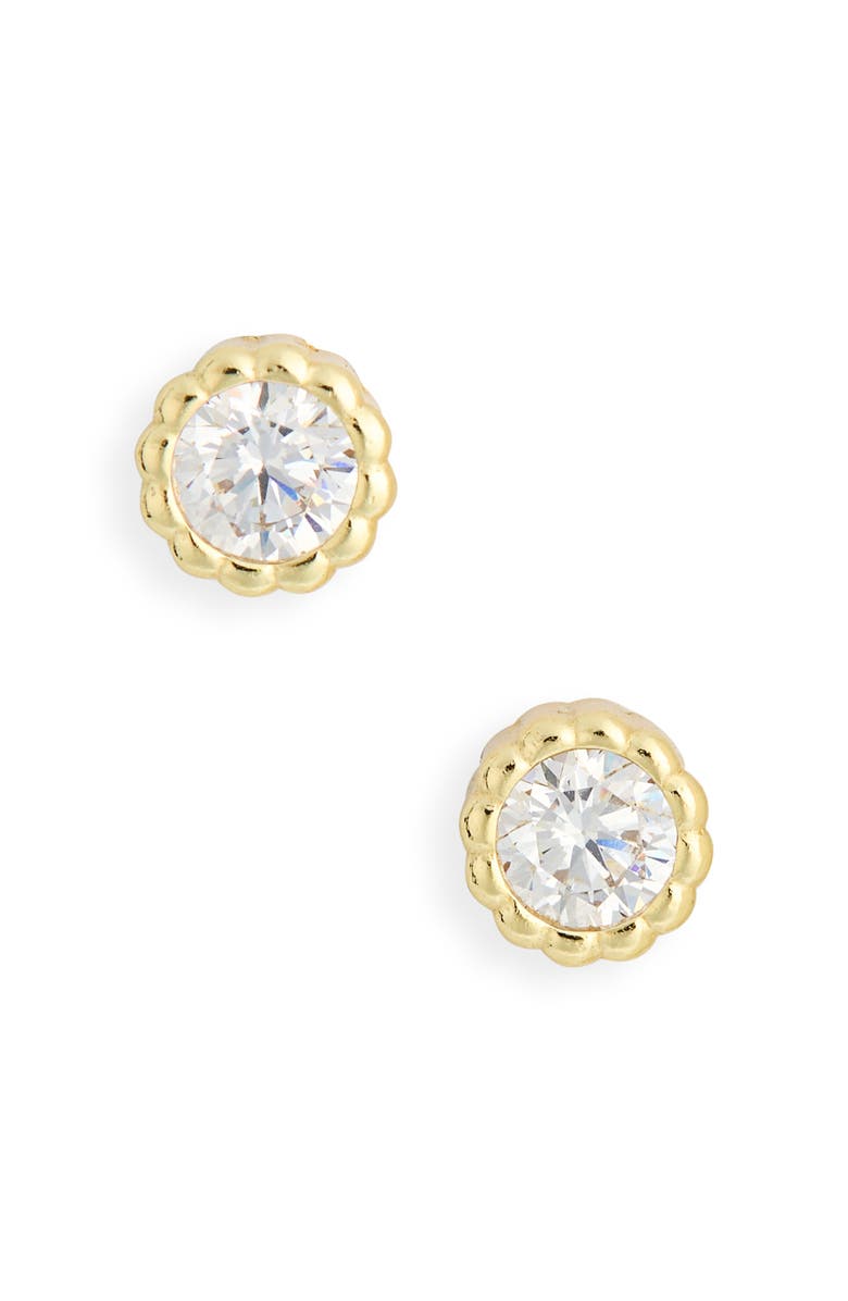 ARGENTO VIVO Cubic Zirconia Stud Earrings, Main, color, Gold