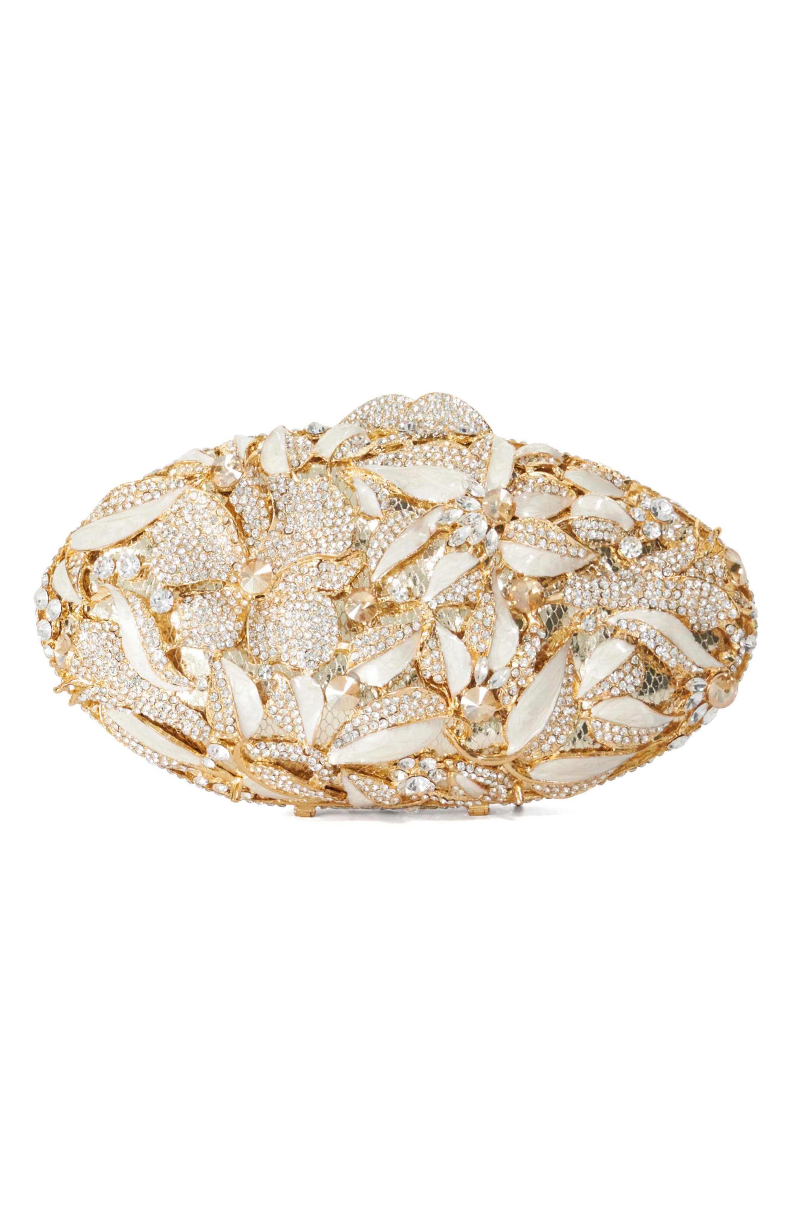 Extravagant Embellished Clutch, Alternate, color, GOLD