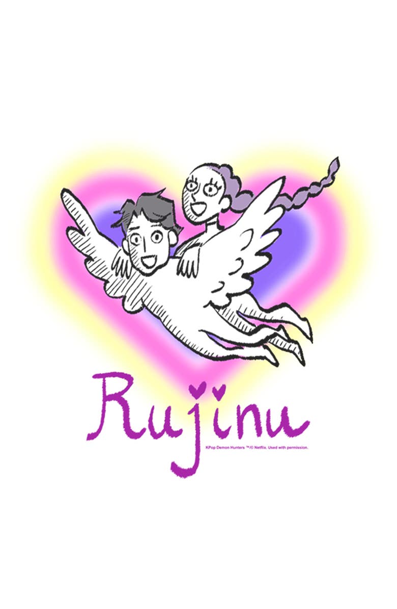 KPop Demon Hunters Girl's KPop Demon Hunters Fan Art Rujinu  Graphic T-Shirt, Alternate, color, White