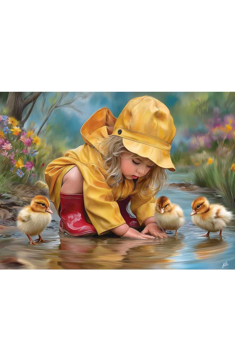 Sunsout Playing in puddles 300 piece Jigsaw Puzzle for Adults, Alternate, color, Multicolor