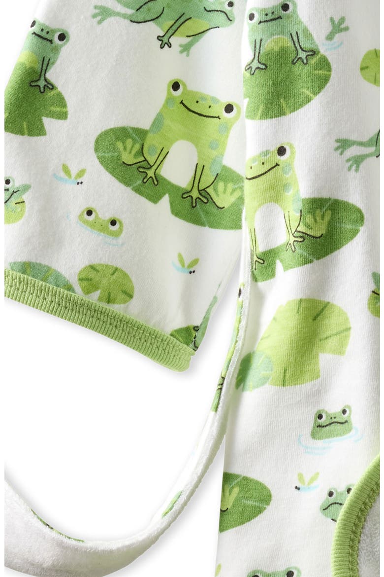 Kids' Robin Organic Cotton Hooded Robe, Alternate, color, LEAP FROG