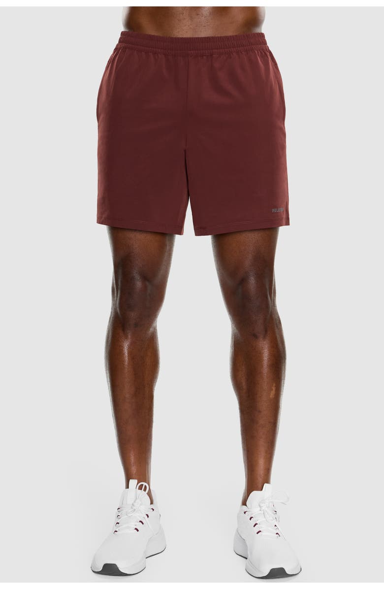 Peloton 7" Unlined Performance Short, Main, color, Deep Burgundy