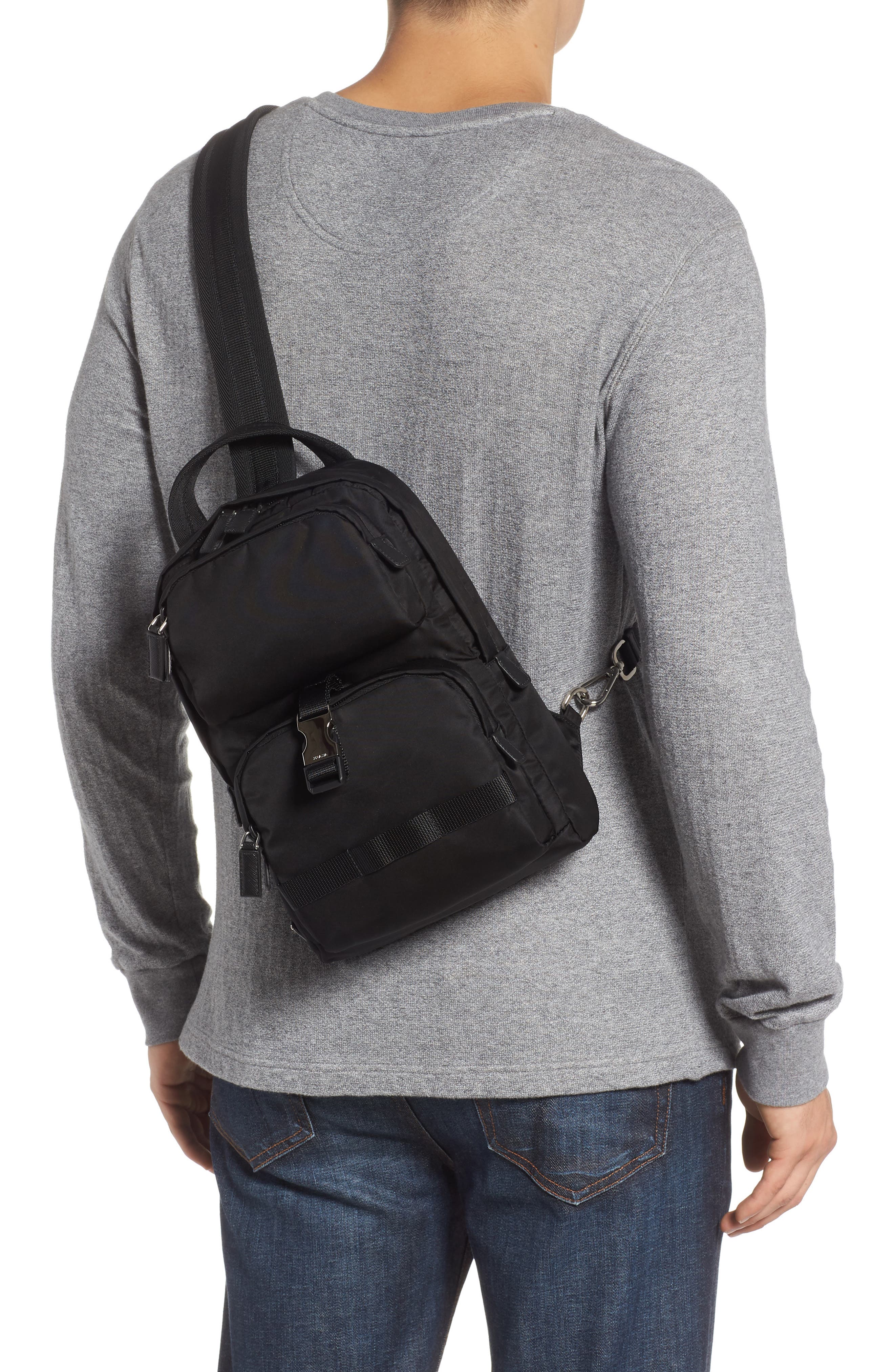 Prada Small Nylon Sling Bag, Alternate, color, 