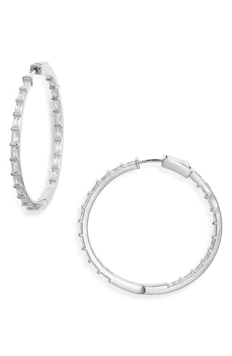 Nordstrom Baguette Hoop Earrings, Main, color, 