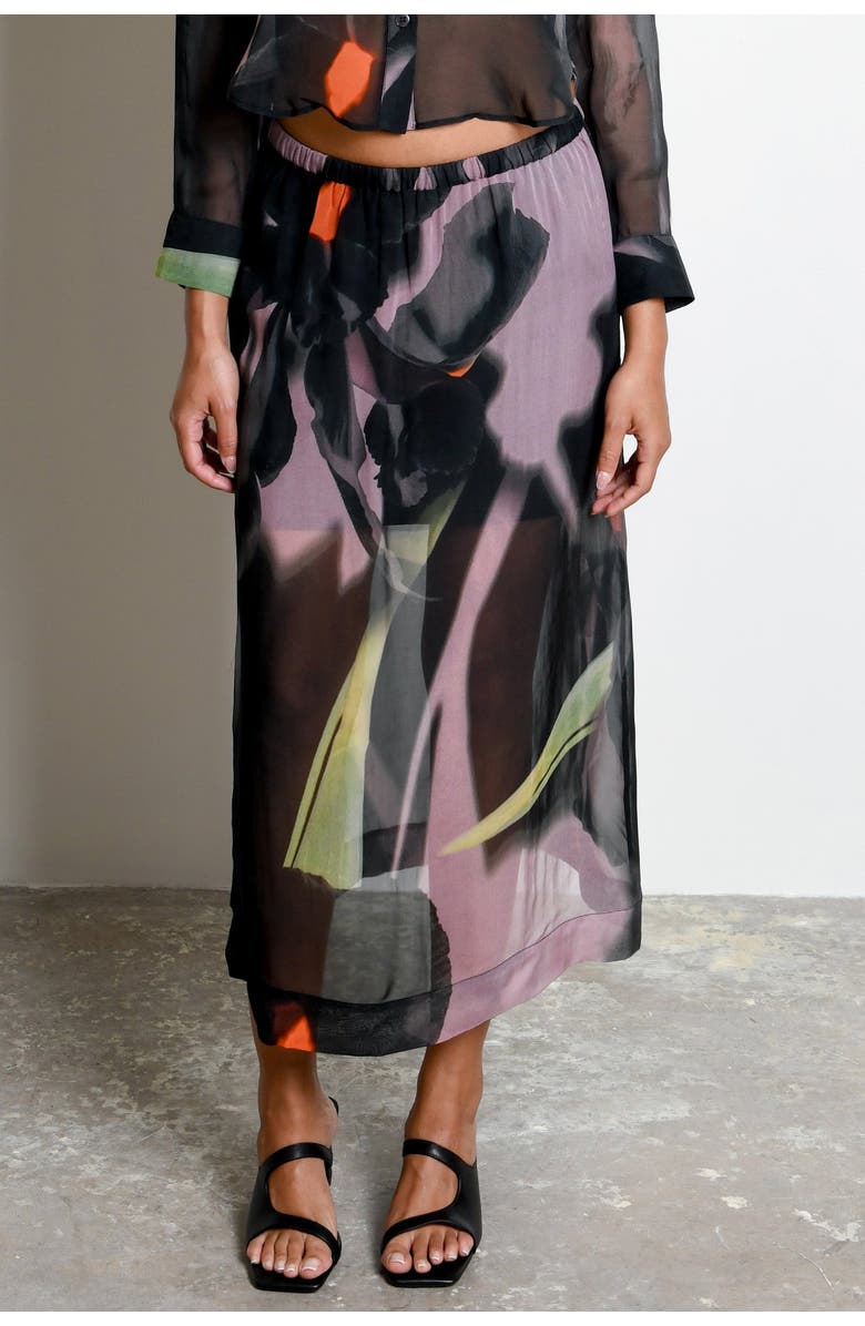 Untitled in Motion Mora Sheer Organza Midi Skirt, Alternate, color, Shadow Iris