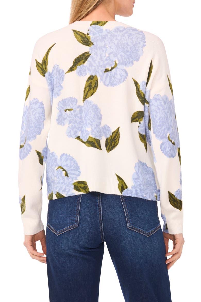 Floral Pullover Sweater, Alternate, color, NEW IVORY