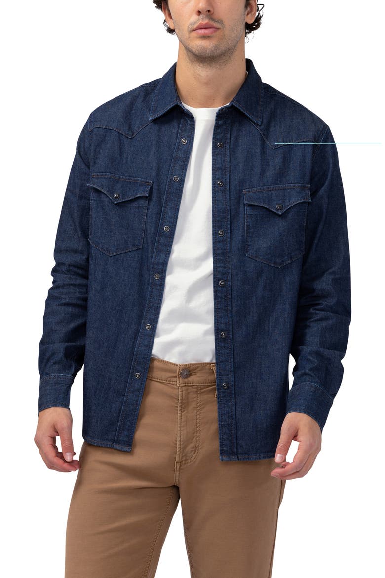 Long Sleeve Denim Western Shirt, Alternate, color, SWAGGER