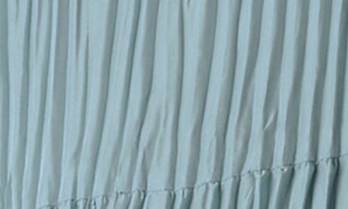 Eileen Fisher Tiered Pleated Silk Midi Dress In Seafoam