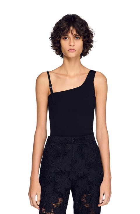 Asymmetric knit sweater