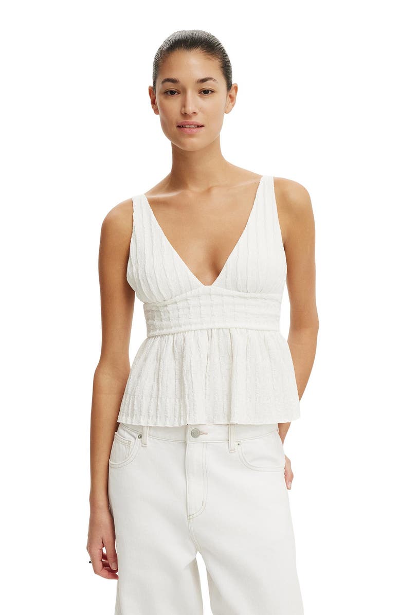 Cotton On Women's Greta Babydoll Tank, Main, color, Vintage White