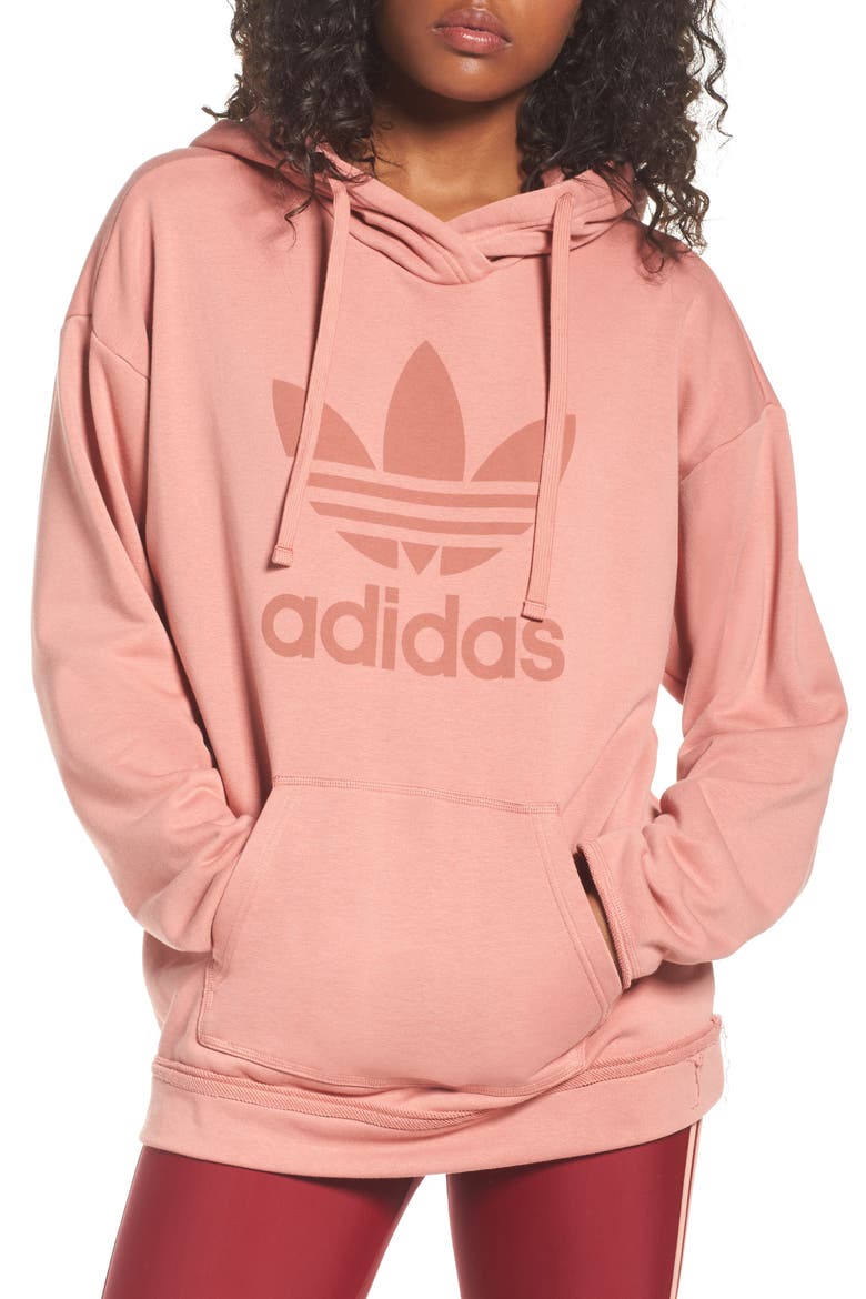 Originals Trefoil Hoodie, Main, color, RAW PINK