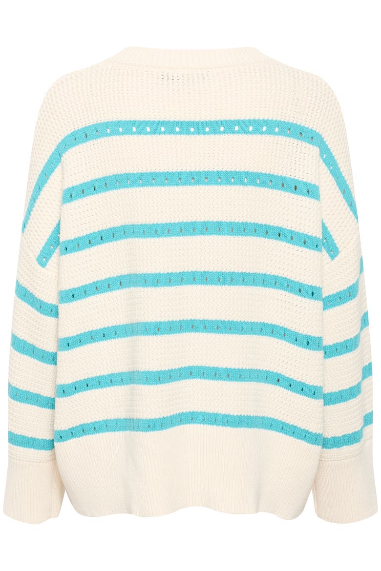 Ravalina Stripes Casual Fit Pullover, Alternate, color, White and Sea Jet Stripe
