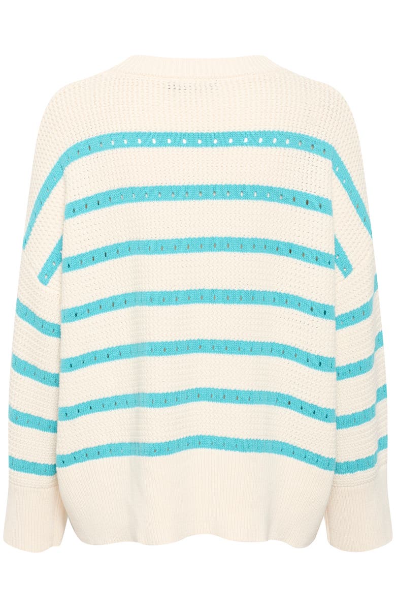 Soaked in Luxury Ravalina Stripes Casual Fit Pullover, Alternate, color, White And Sea Jet Stripe
