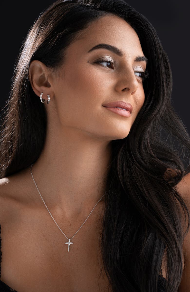 Bony Levy Audrey Diamond Cross Pendant Necklace, Alternate, color, 18K White Gold