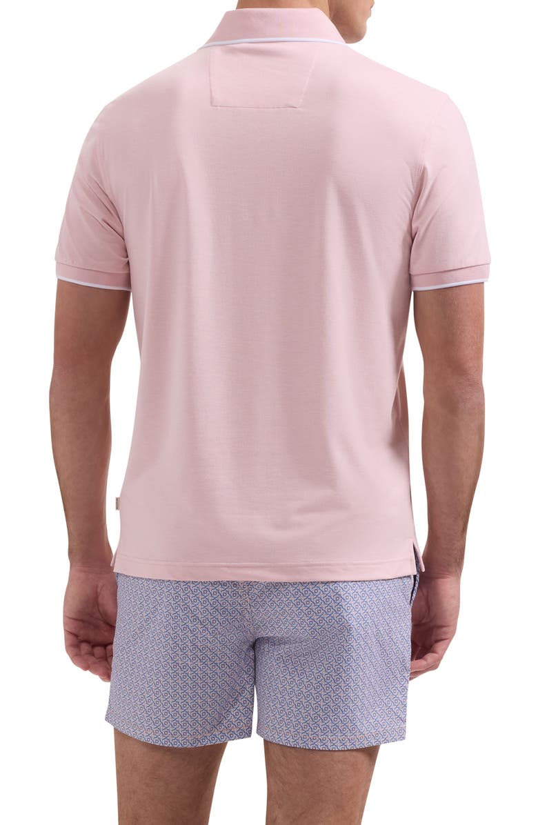 Bugatchi Kai Geo Print Swim Trunks, Alternate, color, Peach