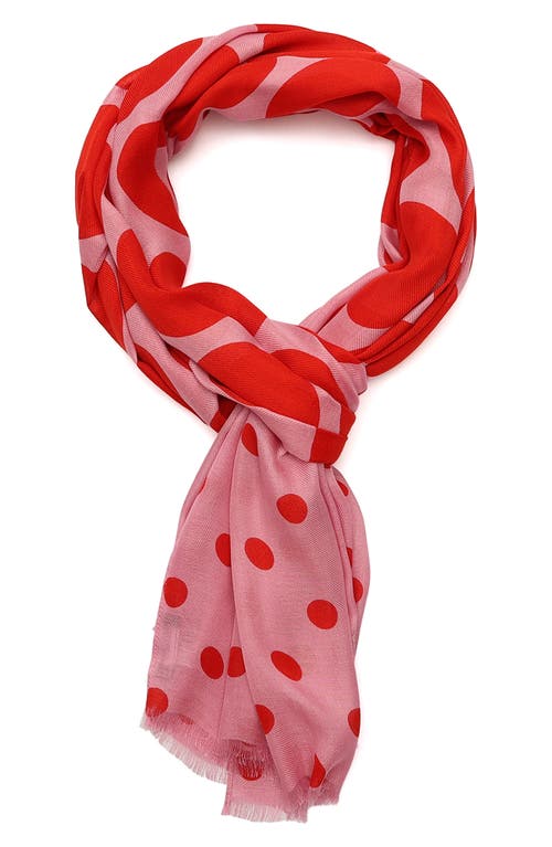 Kate Spade New York Seasonless Dot Oblong Scarf In Classic Red Surf Pink