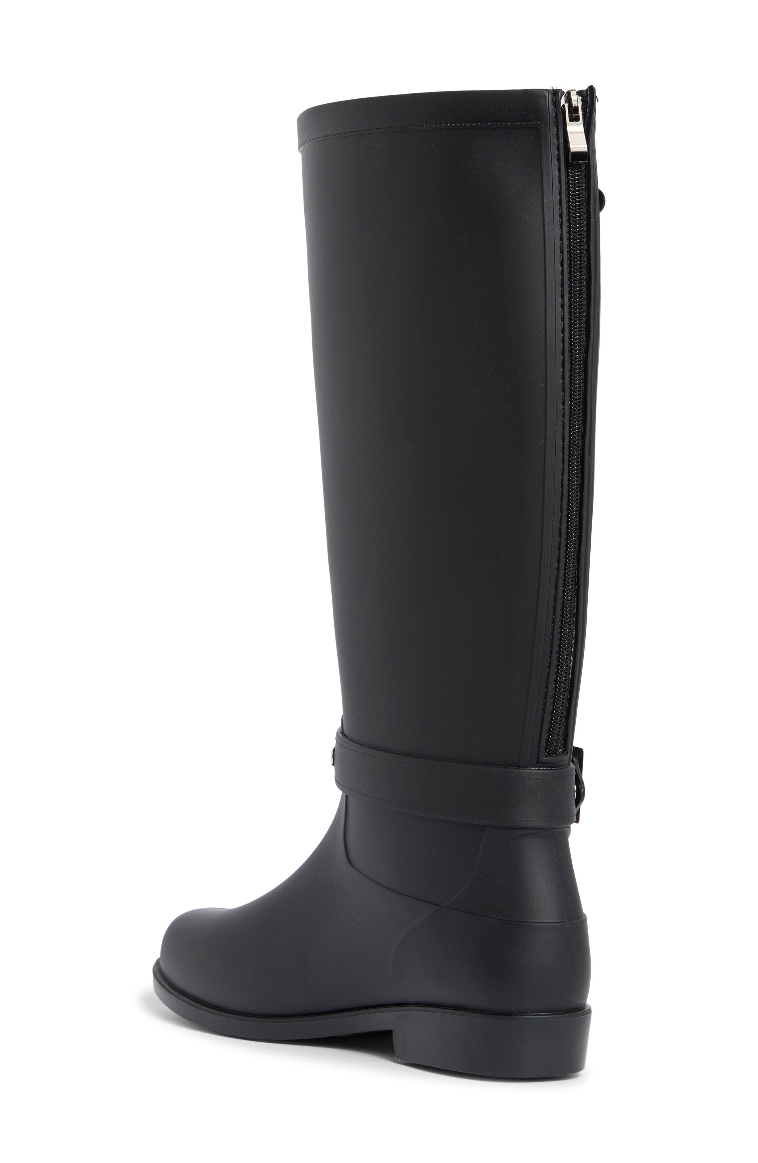 Elvera Rubber Rain Boot, Alternate, color, BLACK