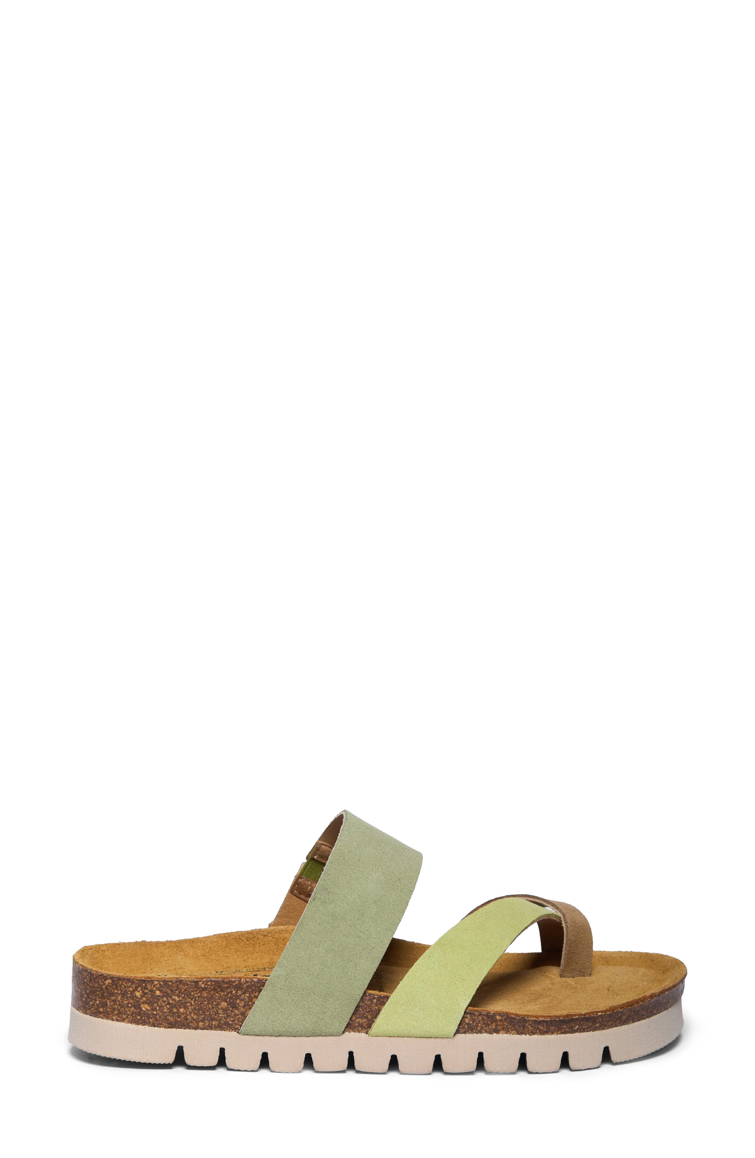 Blair Slide Sandal, Alternate, color, MULTI GREEN MICRO SUEDE